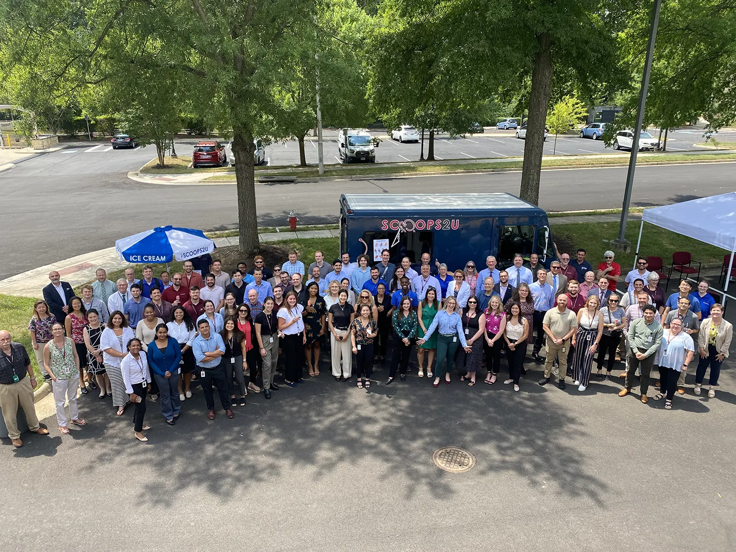 The Fairfax, Virginia, office hosts an ice cream social to beat the heat and collect school supply donations for Northern Virginia Family Service.