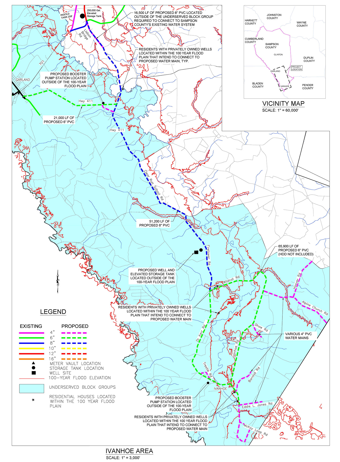 Sampson County Water System Project Map