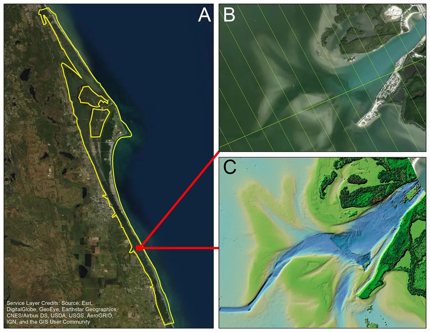 The sensor improves topographic and bathymetric mapping in Indian River Lagoon, Florida. Photo courtesy of Dewberry.