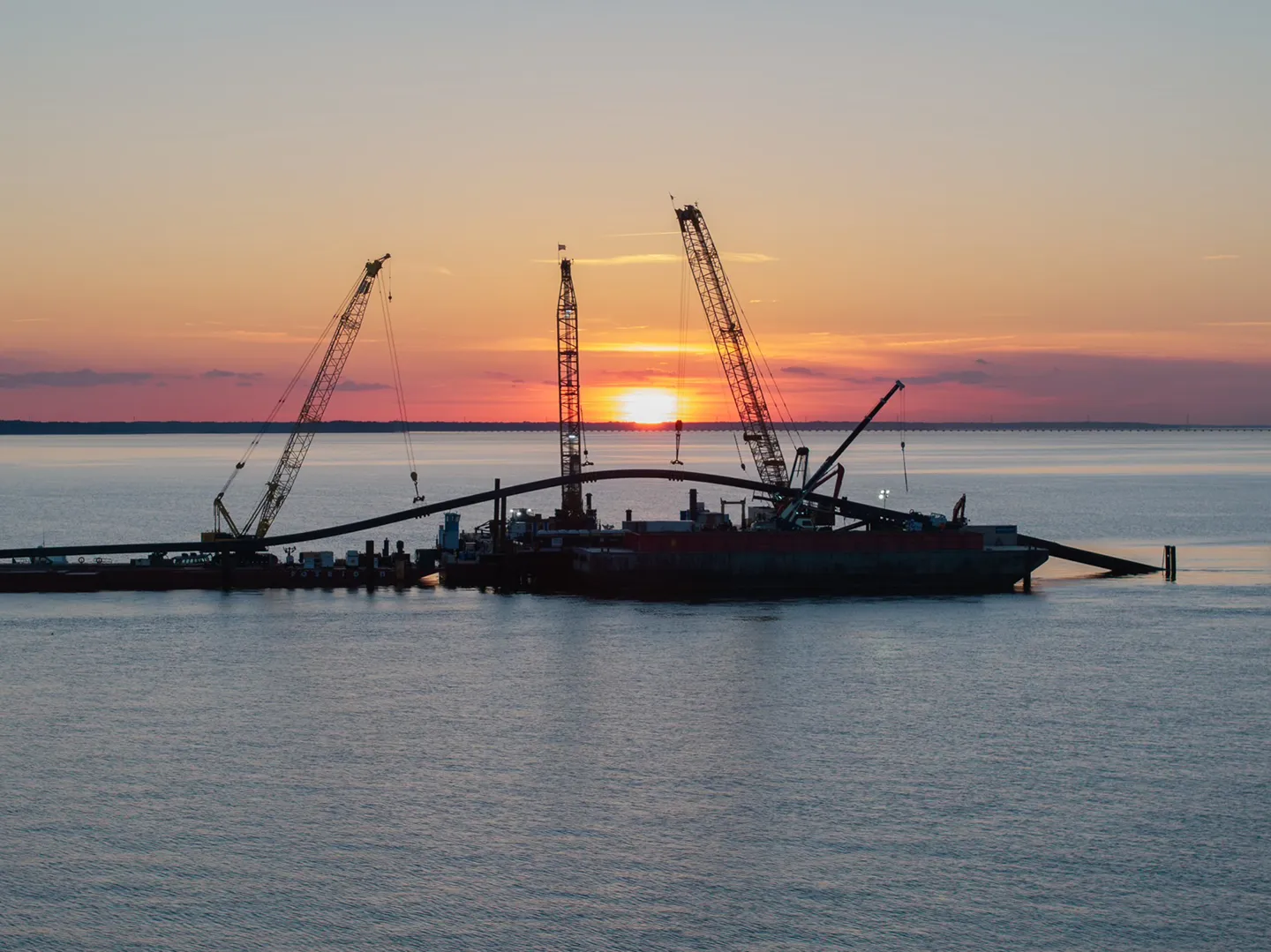 View of shipping channel in Newport News, Virginia. Photo courtesy of Garney Construction.