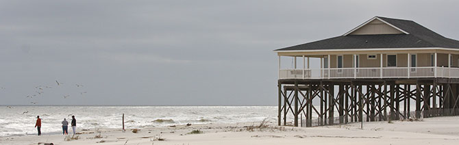 raised house on coast