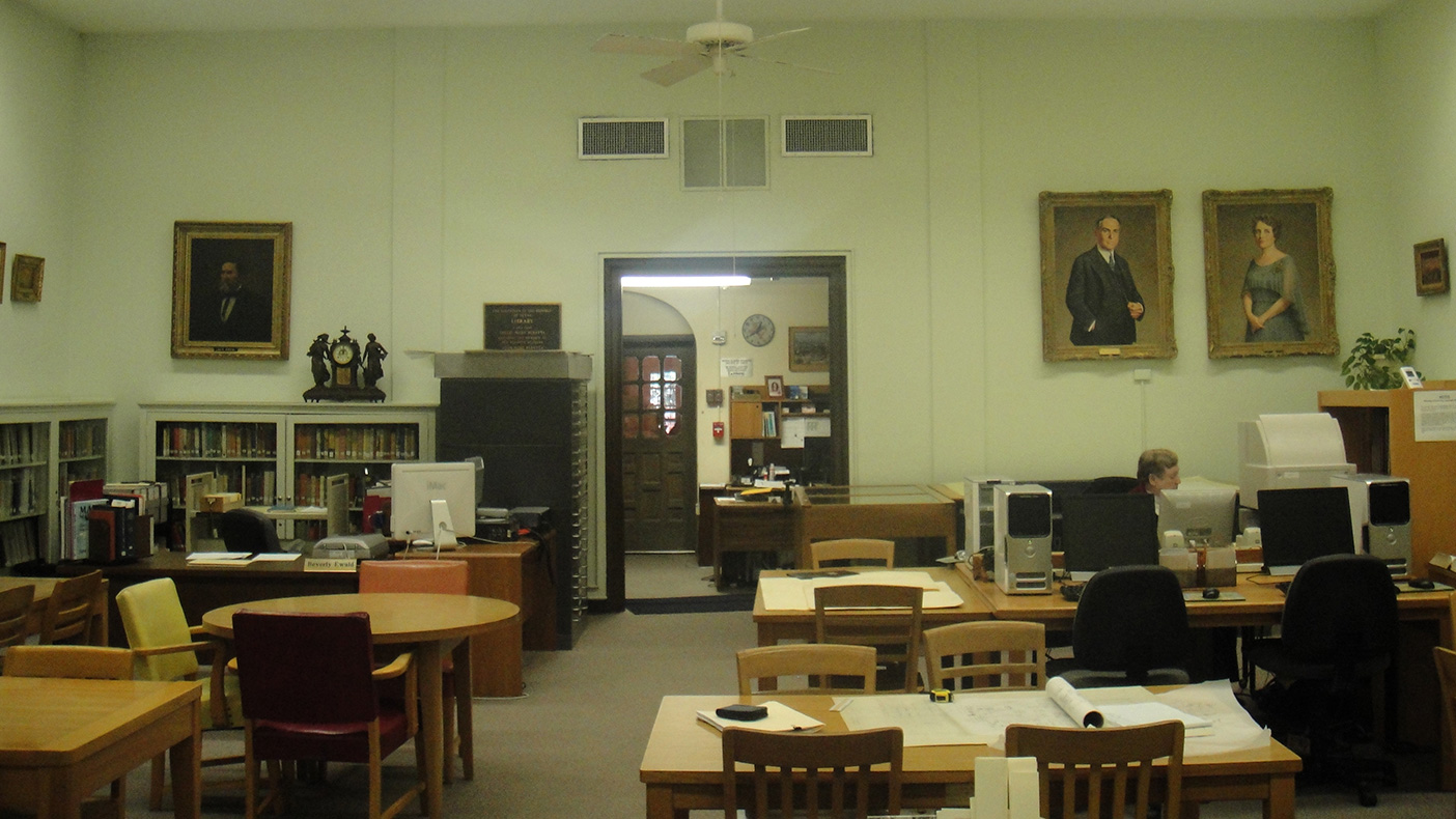 Before renovation, the majority of the materials collection was not housed in a secure vault or stored in a logical manner, staff workstations were inefficient, and the reading room did not convey the beauty and history of the site.