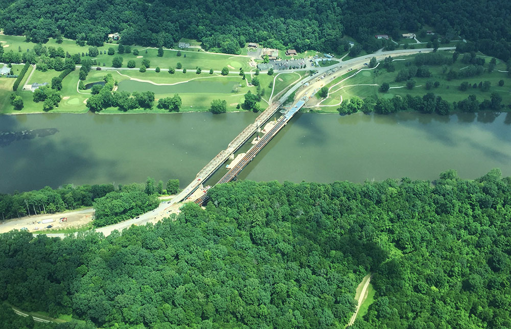 The bridge is located over a designated wild and scenic stretch of the Allegheny River. Photo courtesy of Dewberry.