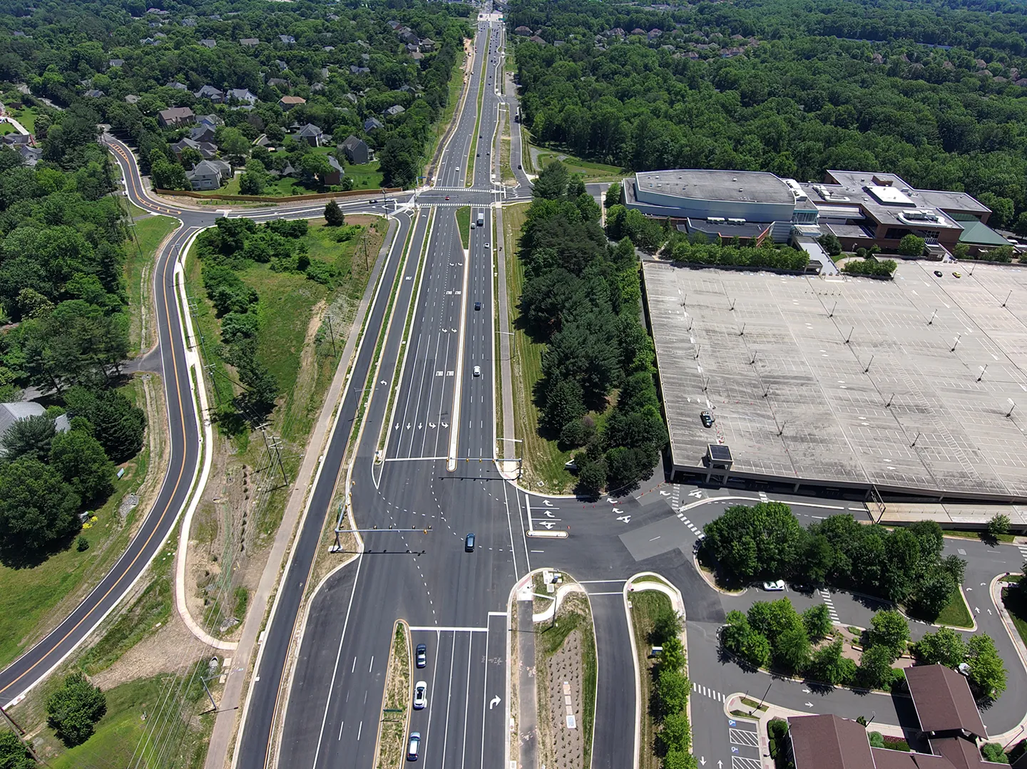 The Lewinsville Road intersection’s innovative Displaced Left-Turn Lane is the first in Northern Virginia. Photo courtesy of VDOT.