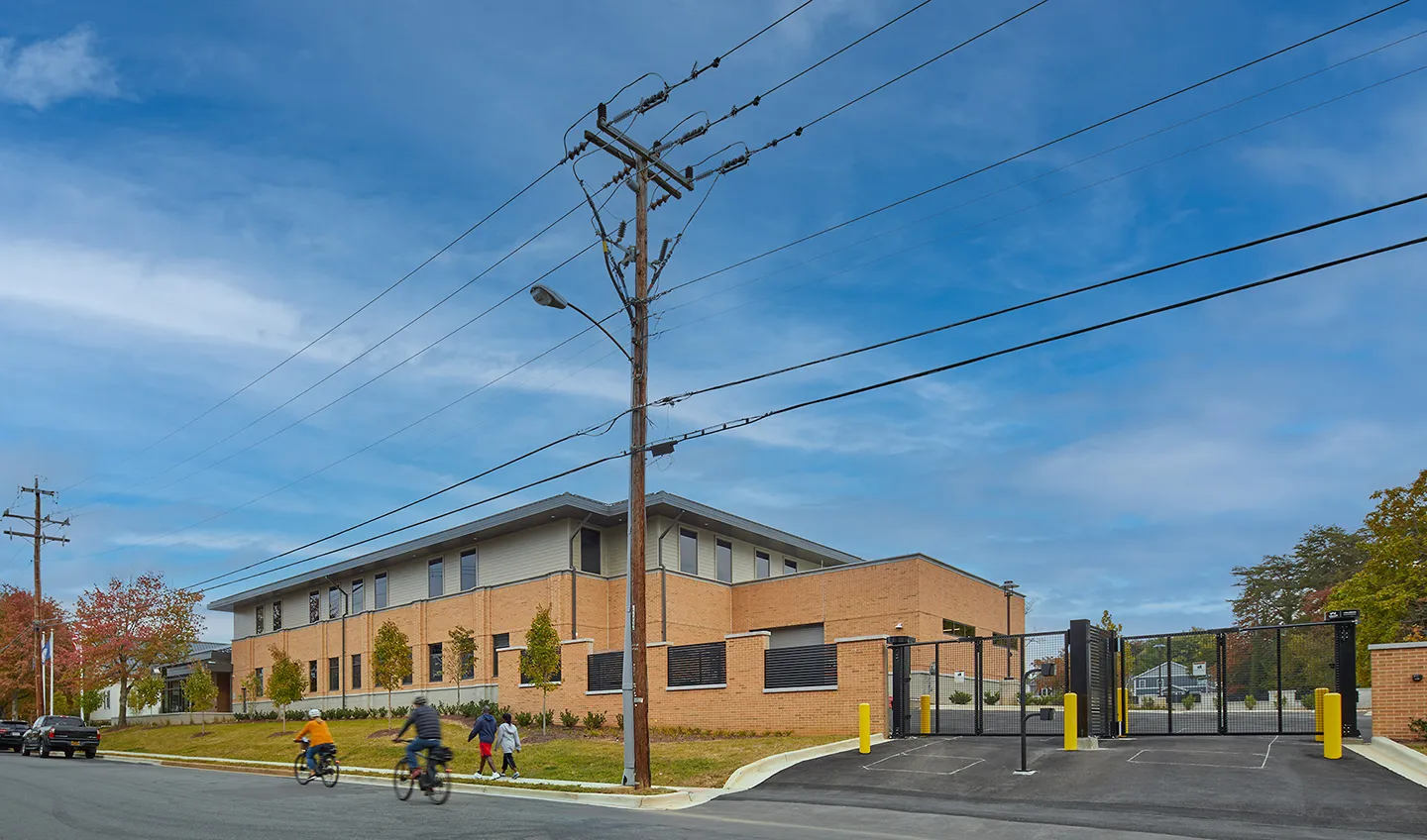 The mass and scale of the building is sensitive to the surrounding residential neighborhood and creates a welcoming facility for community members and staff.