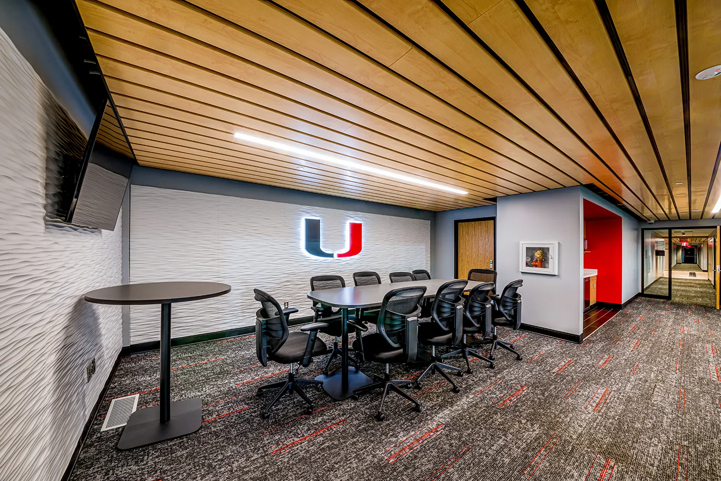 The new press box features booster club seating, the latest in A/V equipment and controls, and coaching booths.